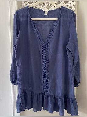 Everjey Summer Of Love Elba Swim Cover Up Bamboo Resortwear Boho Festival Sz M